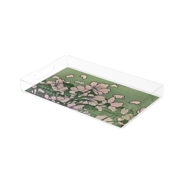Pink Blossom Cascade Acrylic Tray  (Angled)