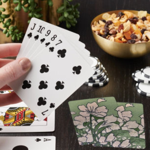 Pink Blossom Cascade Poker Cards