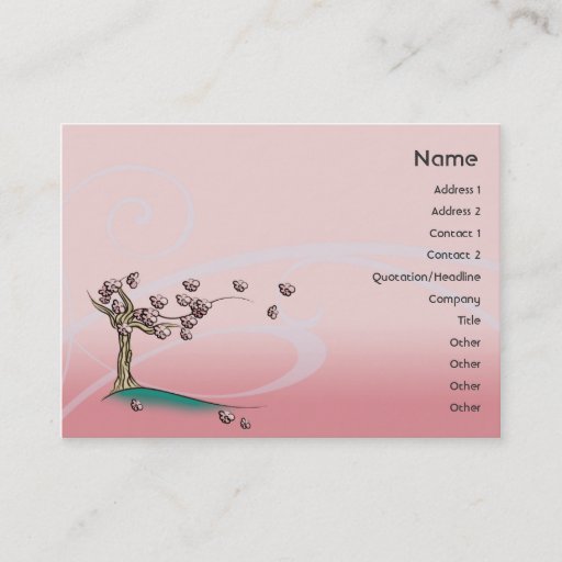 Customizable Pink Blossom - Chubby Business Card