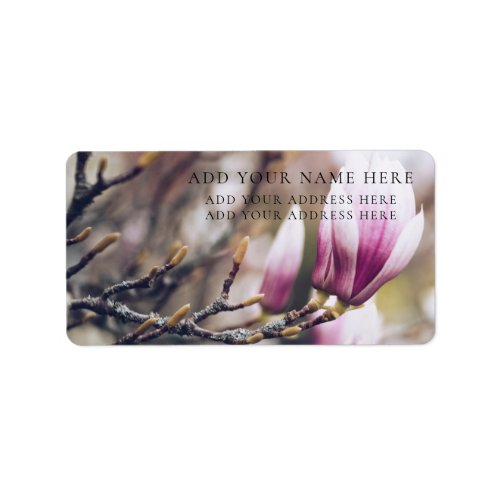 PINK BLOSSOM FLORAL ADDRESS LABEL