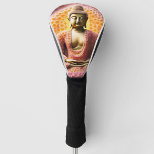 Pink Blossom Flower Buddha Meditating Golf Head Cover