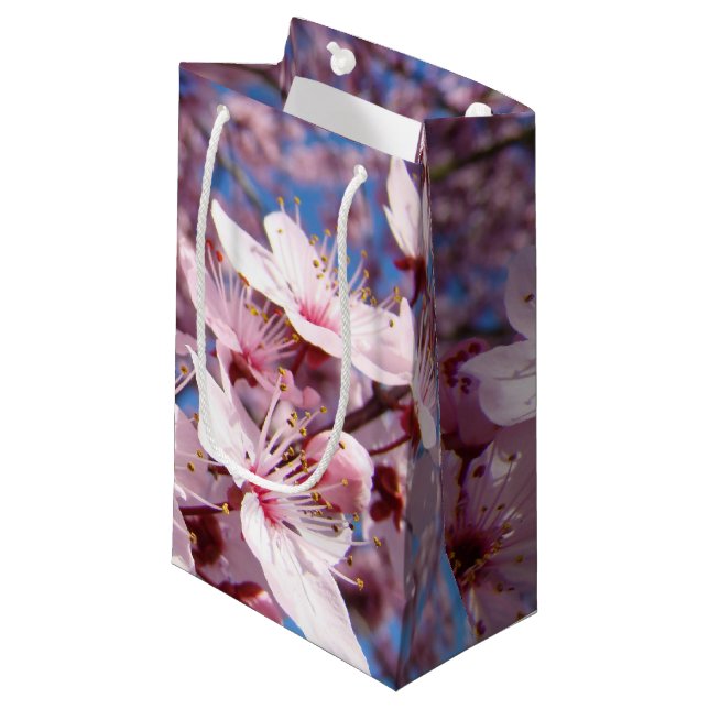 Pink Blossom Flowers Spring Gift Bags custom (Front Angled)