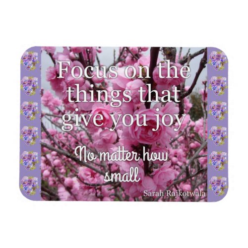 Pink Blossom Focus on the Joy Quote Magnet