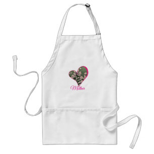 Pink Blossom Green Apron