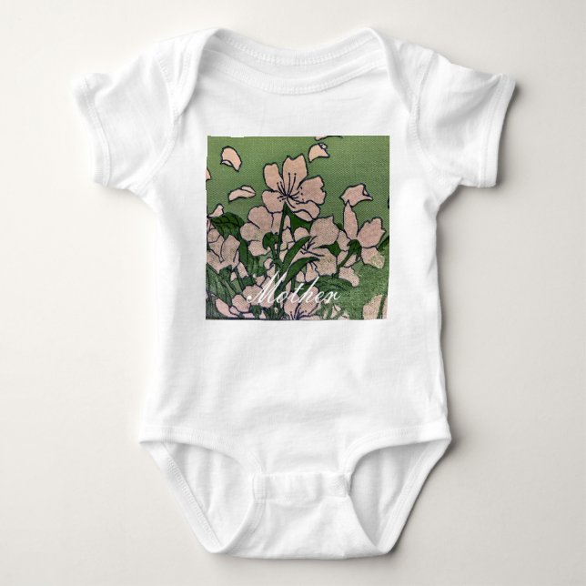 Pink Blossom Green  Baby Bodysuit (Front)