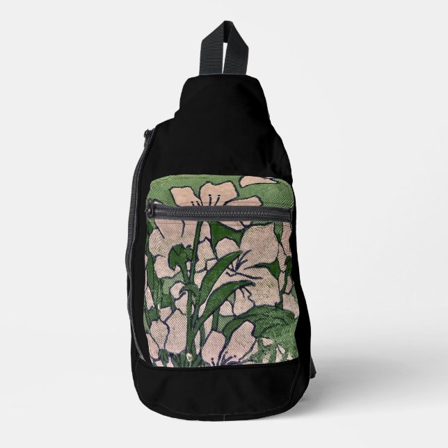 Pink Blossom Green  Sling Bag (Front)