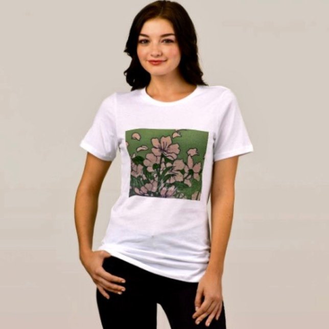 Pink Blossom Green Tri-Blend Shirt (Creator Uploaded)