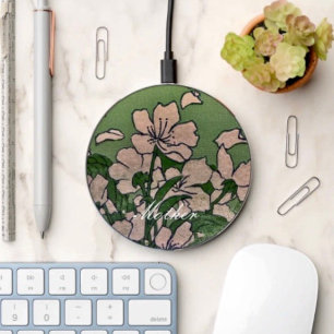 Pink Blossom Green Wireless Charger