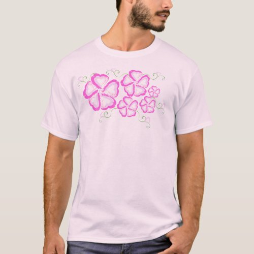 Pink Blossom Hearts T_Shirt