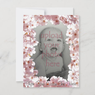 Pink Blossom Invitations Personalized RSVP Cards