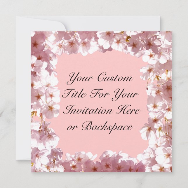 Pink Blossom Invitations Personalized RSVP Cards (Front)