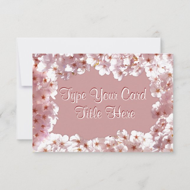 Pink Blossom Invitations Personalized RSVP Cards (Front)