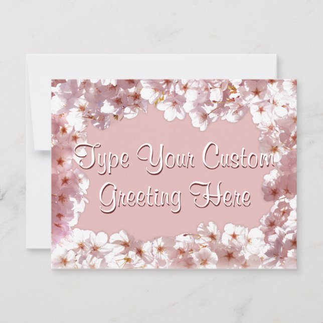 Pink Blossom Invitations Personalized RSVP Cards (Front)