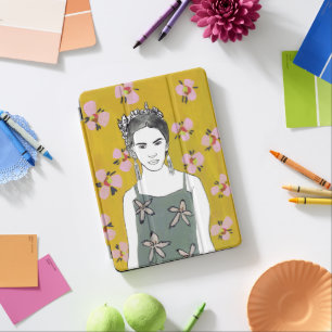 Pink Blossom Lady - Yellow iPad Pro Cover