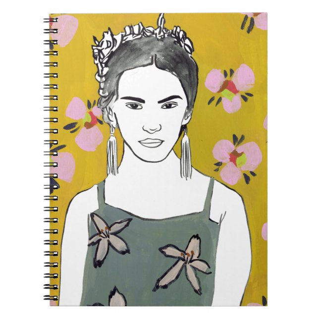 Pink Blossom Lady - Yellow Notebook (Front)