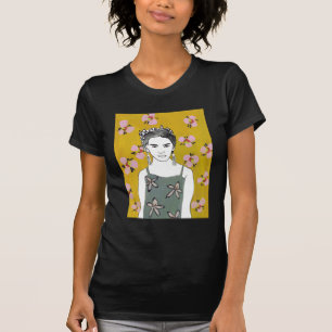 Pink Blossom Lady - Yellow T-Shirt