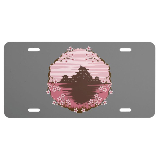 Pink Blossom License Plate (Front)