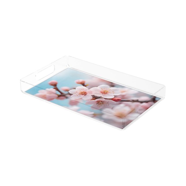 Pink Blossom Magic    Acrylic Tray  (Angled)