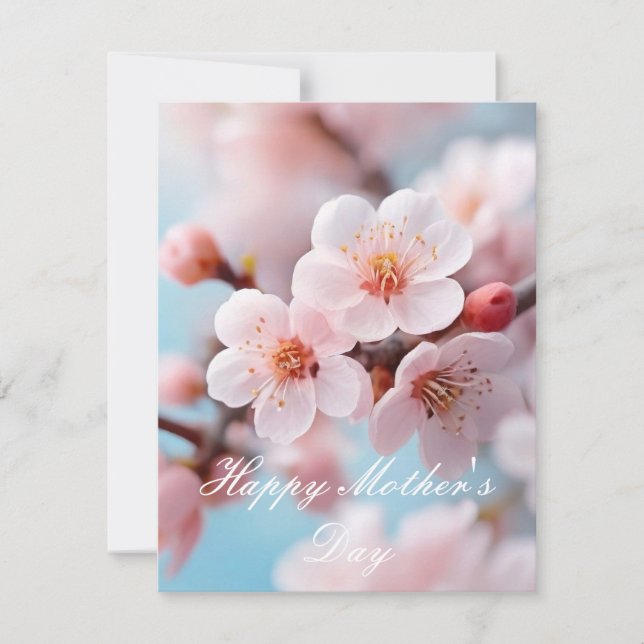 Pink Blossom Magic  Holiday Card (Front)