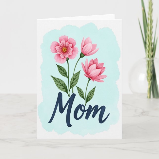 Pink Blossom Moms Day Card (Front)