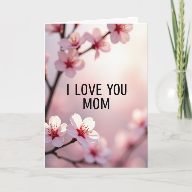 Pink Blossom Moms Love Card (Front)