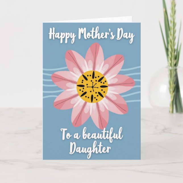 Pink Blossom Mothers Day Daughter Card (Front)
