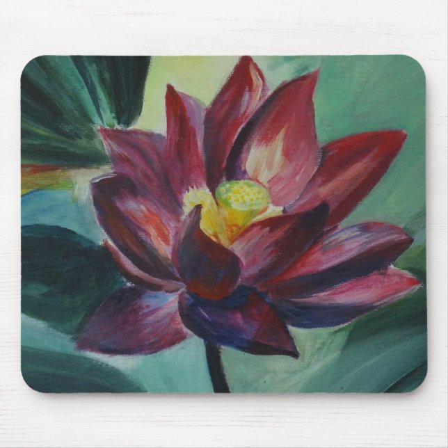 Pink blossom of lotus flower mousepad (Front)