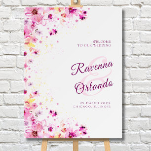 Pink Blossom Peony Rose Romance Art Wedding Foam Board