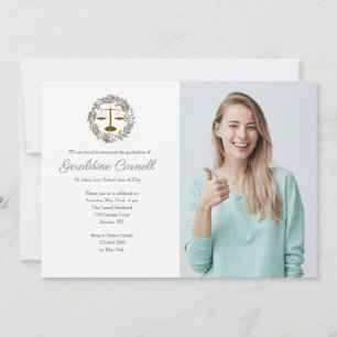 Pink Blossom Photo Wreath Invitation