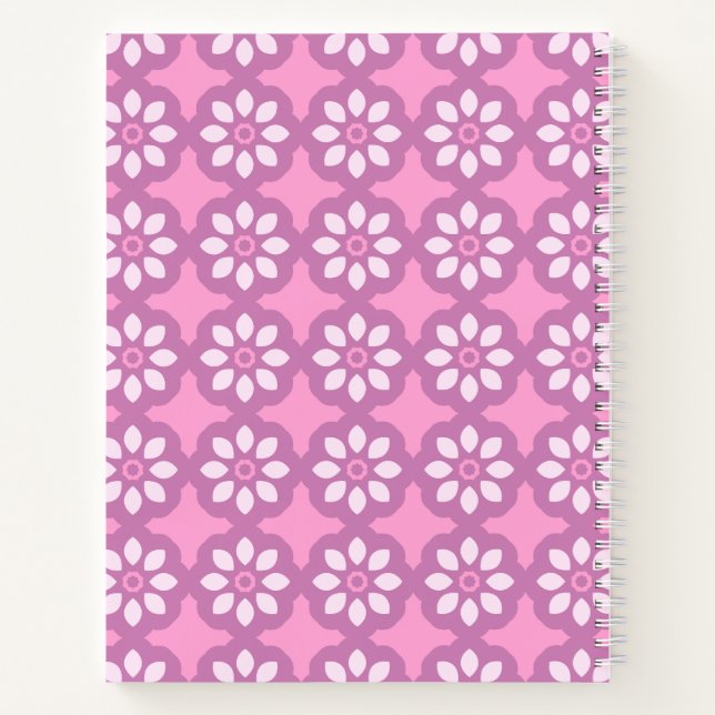 Pink Blossom Retro Notebook (Back)