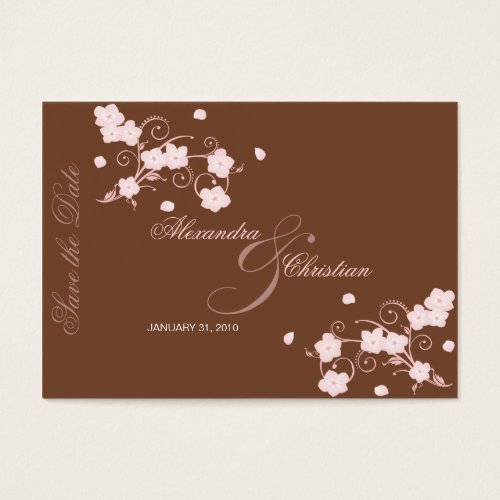 Pink Blossom Save The Date Wedding MiniCard Business Cards