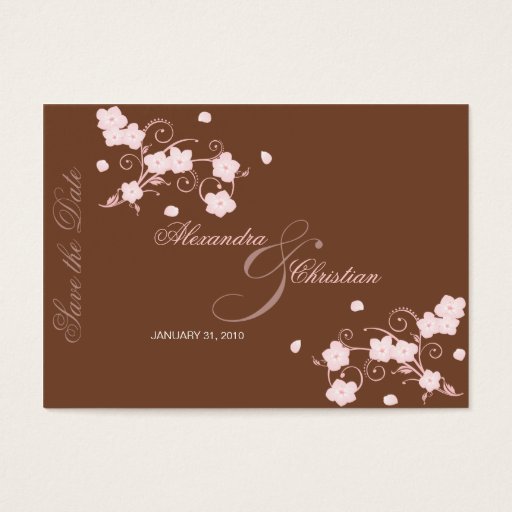 Customizable Pink Blossom Save The Date Wedding MiniCard Business Cards