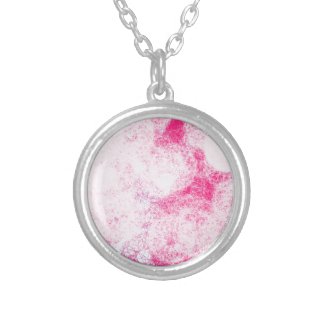 pink blossom silver plated necklace