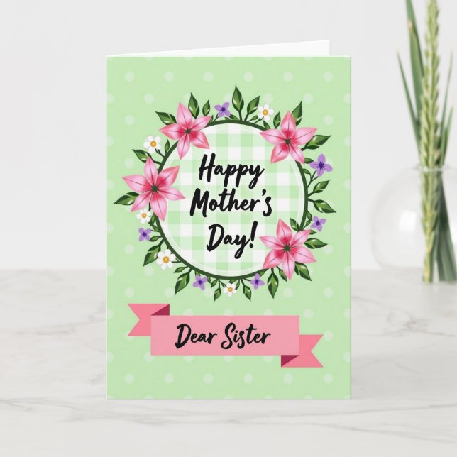 Pink Blossom Sister Mothers Card (Front)
