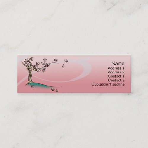 Pink  Blossom - Skinny Business Card Template