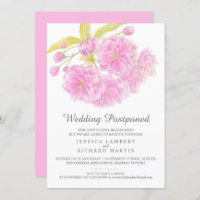 Pink blossom spring wedding postponed revised date