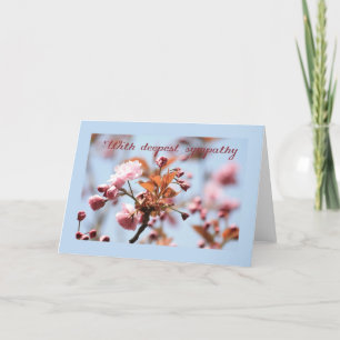 pink blossom sympathy card english