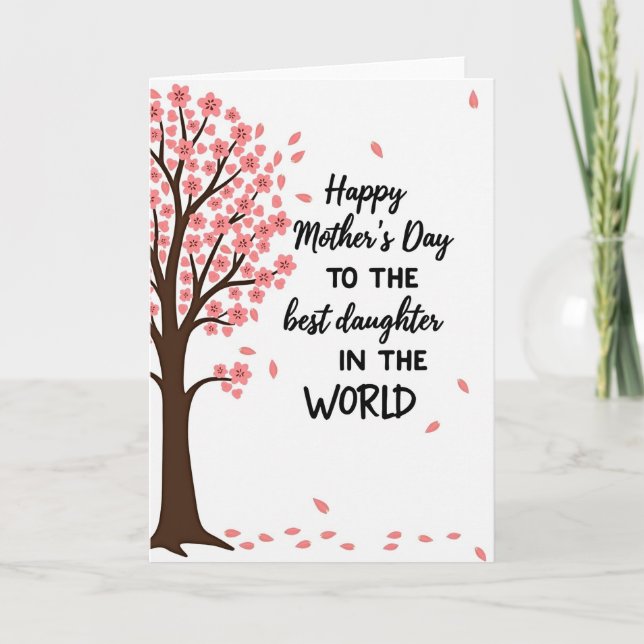 Pink Blossom Tree Art Card (Front)