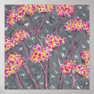 Pink Blossom Umbels Poster
