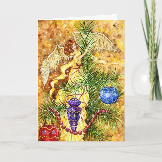 Pink Blossom View Holiday Card (Front)