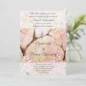 "Pink Blossom View" Invitation (Standing Front)