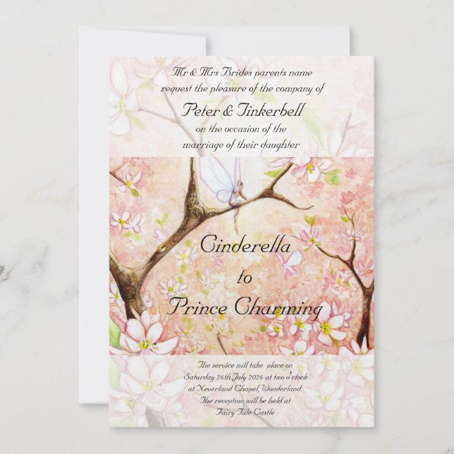 "Pink Blossom View" Invitation (Front)