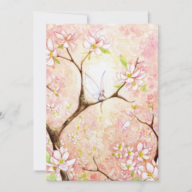 Pink Blossom View Plain Invite (Front)