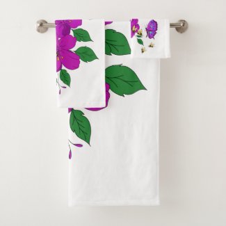 Pink Blossom with Butterflies and Bees