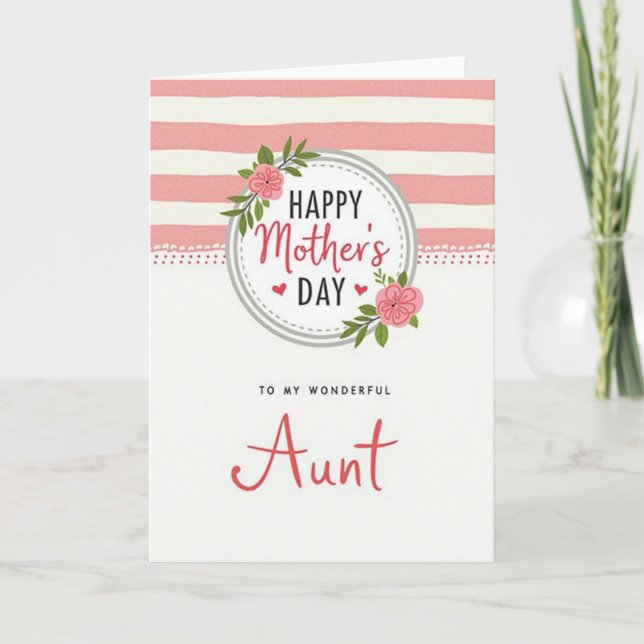 Pink Blossoms Aunts Day Card (Front)