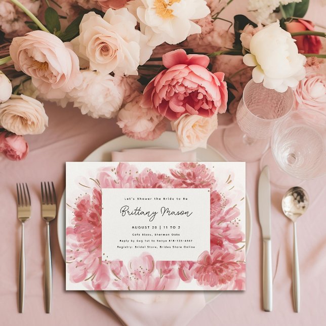 Pink Blossoms Bridal Shower Invitation (Creator Uploaded)