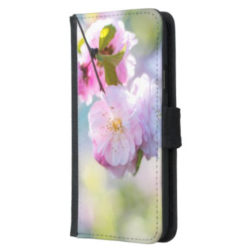 pink blossoms close samsung galaxy s5 wallet case