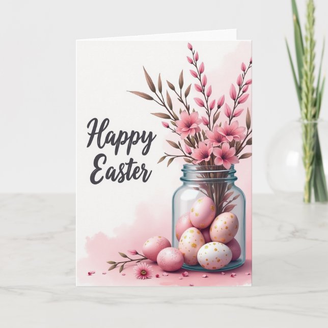 Pink Blossoms Delightful Card (Front)