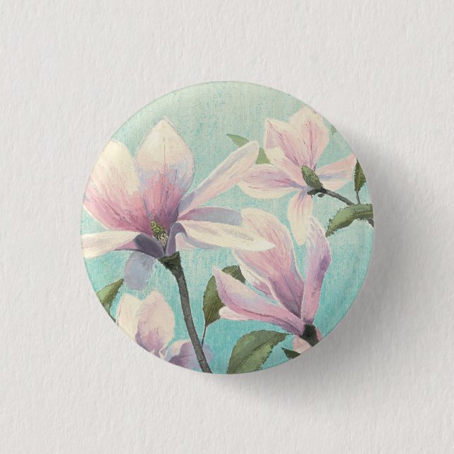 Pink Blossoms from the South Pinback Button (Front)