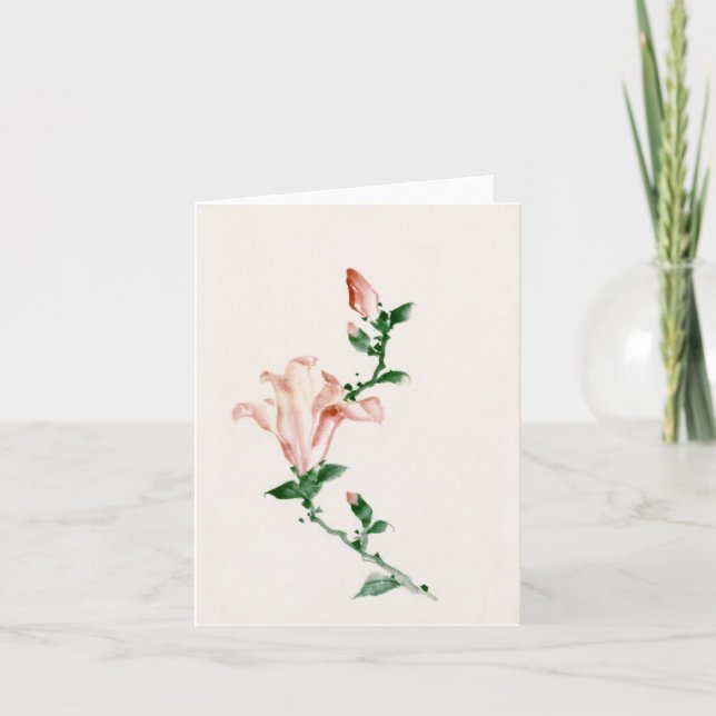 Pink Blossoms, Hokusai Japanese Fine Art Card (Front)
